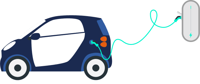 Véhicule électrique en charge