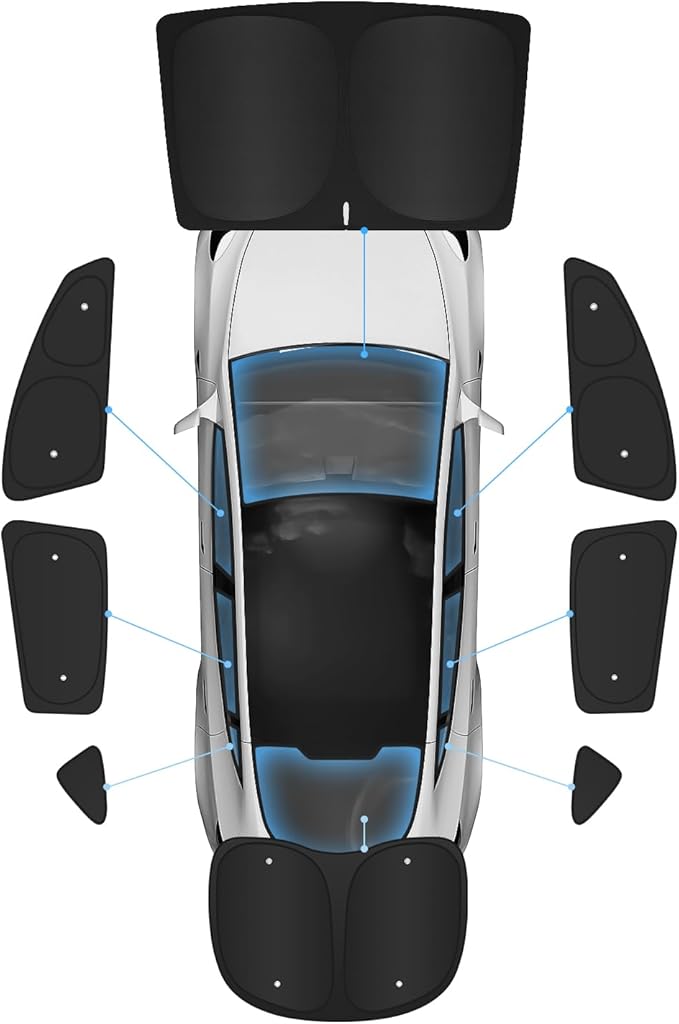 EVOOOR Pare-Soleil 8 pièces Tesla Model Y